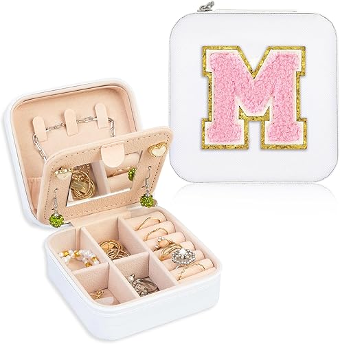 FUNARTY Organizador de joyas de viaje, pequeño joyero, organizador de joyas, regalos para mujeres y niñas, caja organizadora de joyas de aretes con