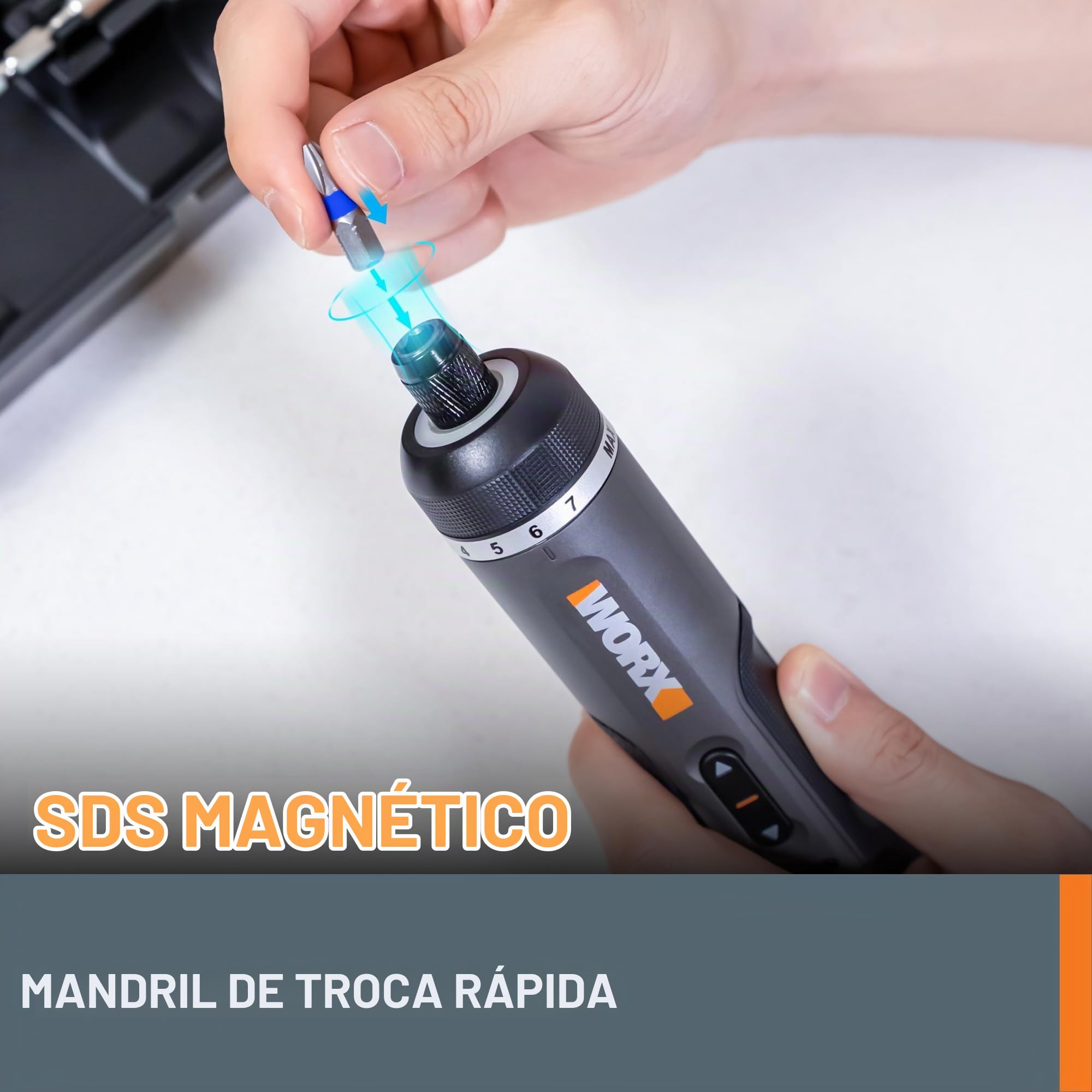 WORX Chave de fenda sem fio, kit de acessórios 4V 30 peças, WX242L