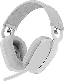Headset Sem Fio Logitech Zone Vibe 100 Com Microfone Flip- to- Mute  Com Cancelamento de Ruído, Conexão Bluetooth, Até 20h de Bateria, Design Leve e Confortável - Branco 
