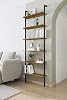 6-Piece Wall Mounted Bookcase, Shelf Walnut