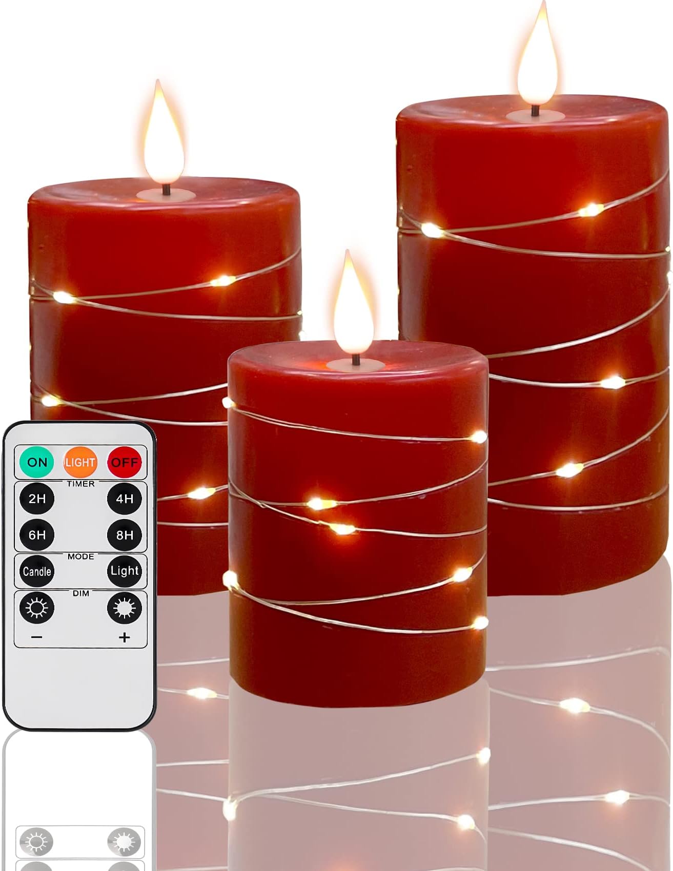 Immeiscent Christmas Flameless Candles, String Lights