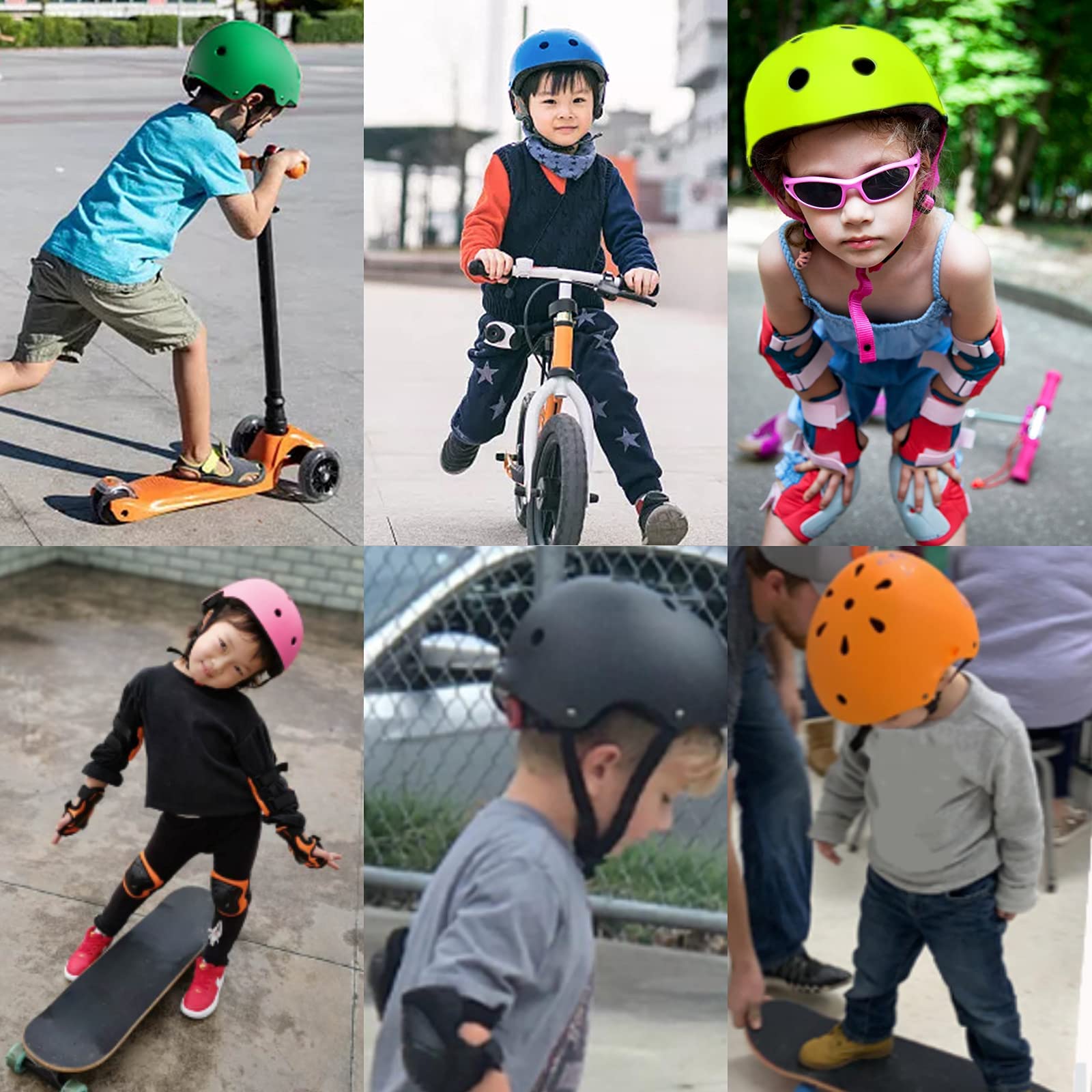 XJD Casco da bicicletta per bambini 1-13 anni,casco scooter,sicurezza regolabile,Casco Protettivo per multisport skateboard monopattino ciclismo pattinaggio(44–58cm)