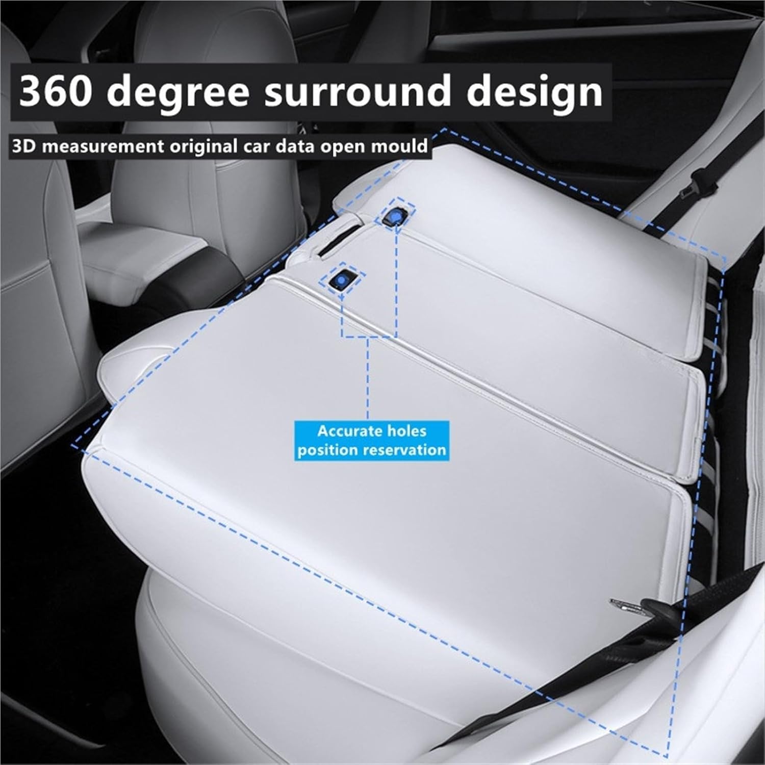Compatible for Tesla Model 3 Y S Car Seats Cover Nappa Leather Full Surround Style(Green)