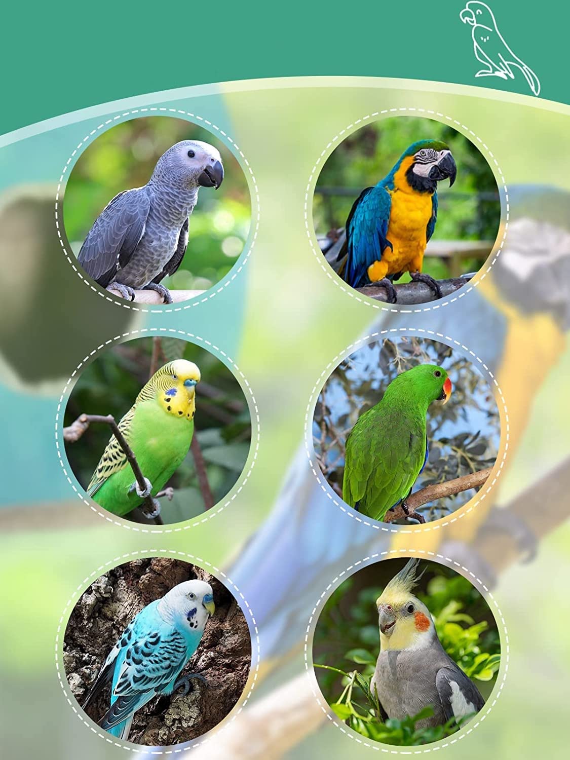 Voarge Nido Colgante para pájaros, Invierno cálido Nido de pájaro Jaula, Felpa de Invierno para Pájaros Casa de Peluche para Animales Pequeños, El tamaño del Color es Opcional (M, Gris Verde) — view 4