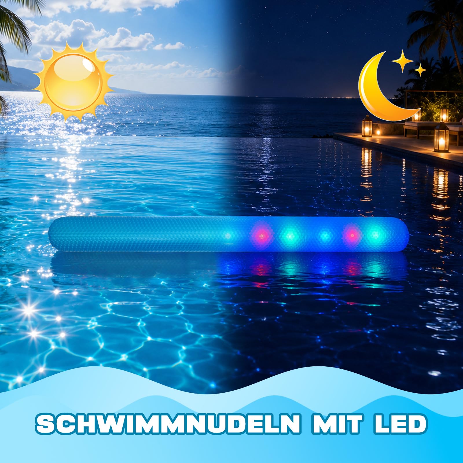 BOOSTEADY Galleggiante per Piscina Gonfiabile con Luce
