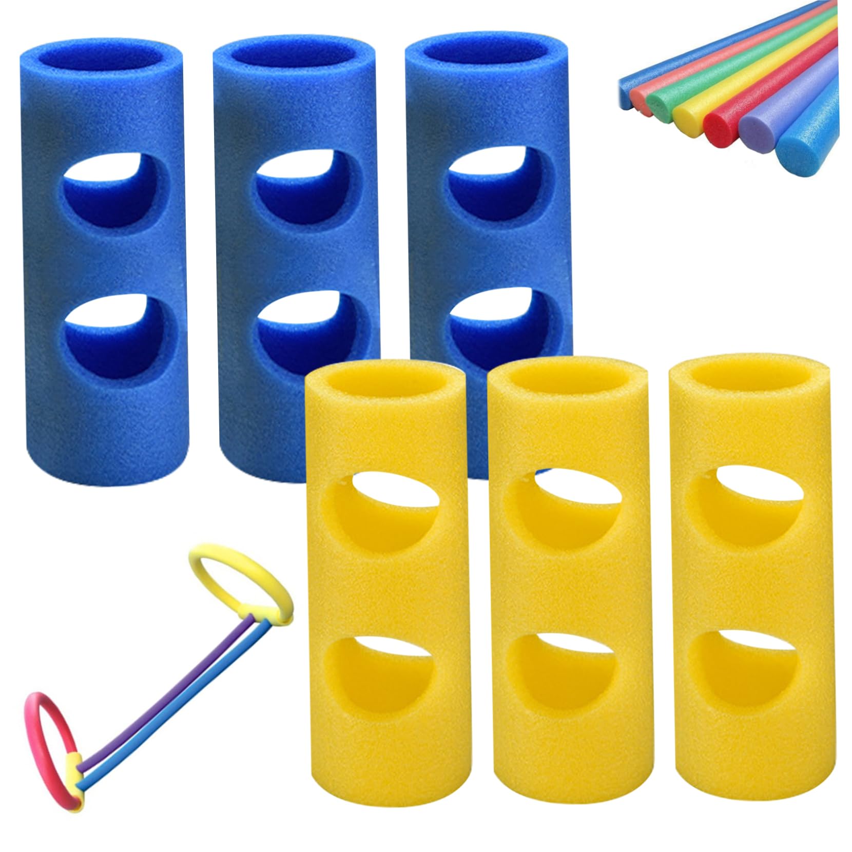 Conector de Fideos de Espuma para Piscina, 6 uds., 2, 56x11, 81 Pulgadas, con 2 Agujeros