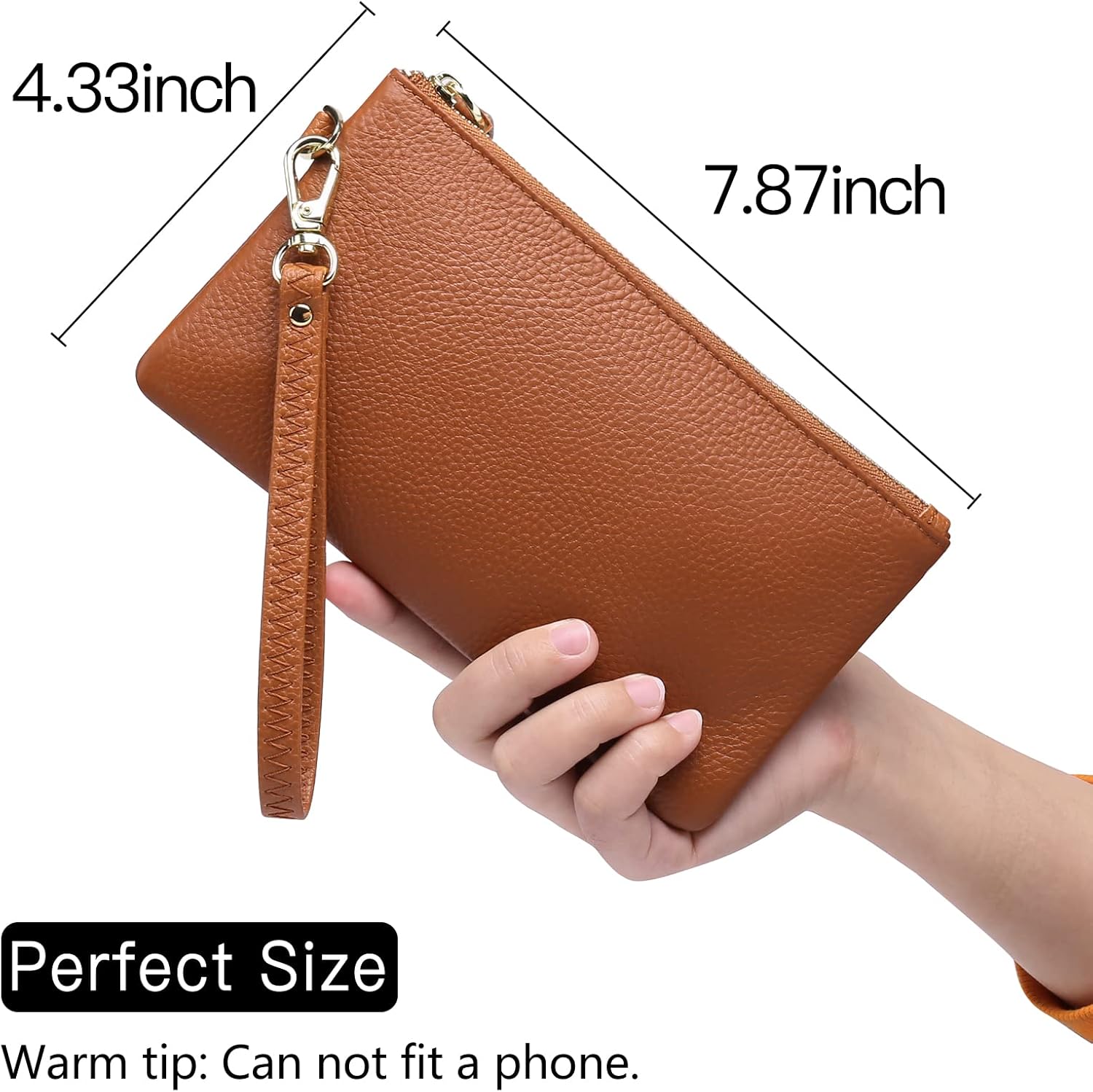 GOIACII Women's Wristlet Clutch Slim Leather Wallet RFID Blocking Handbag - Image 4