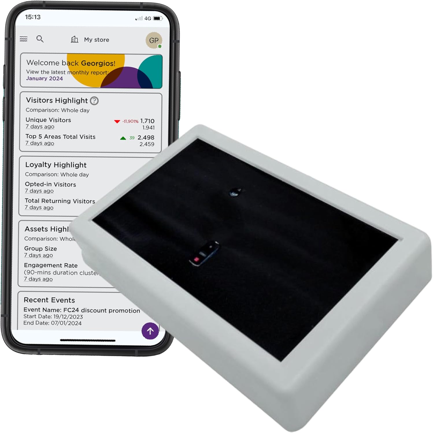 Ariadne People Counter Sensor – Real-Time Visitor Counter & Occupancy Monitoring | Smart Building & Retail Analytics | Easy Install | Compact Design for Retail, Events & Spaces