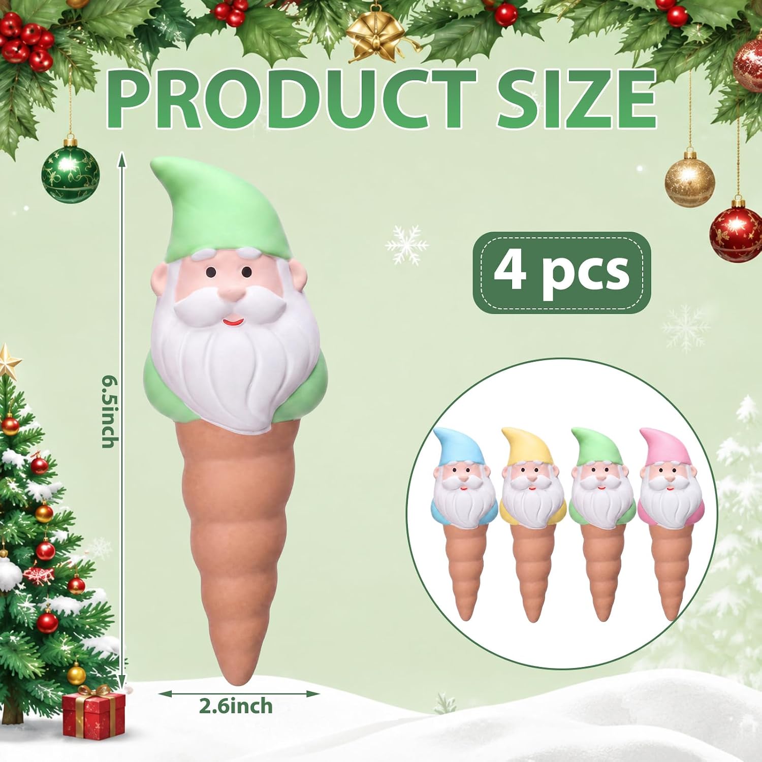 Meanplan 4 Pcs Santa Self-Watering Stakes Terracotta for Potted Plants image 2