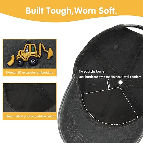 Miniatura 6 de Gorra de béisbol bordada para niños de 2 a 5 años, ajustable, vintage, de algodón lavado, para niños y niñas