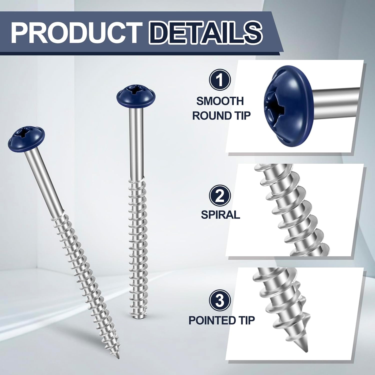 Jetec 24 Pcs Shutter Fasteners, 3 Inch Painted Screws,Midnight Blue image 3