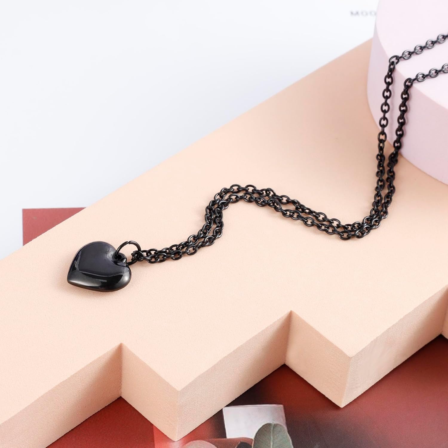 Milakoo Stainless Steel Pendant Necklace for Women Heart Charms Link Chains 23" Length Lobster Clasp - Image 4