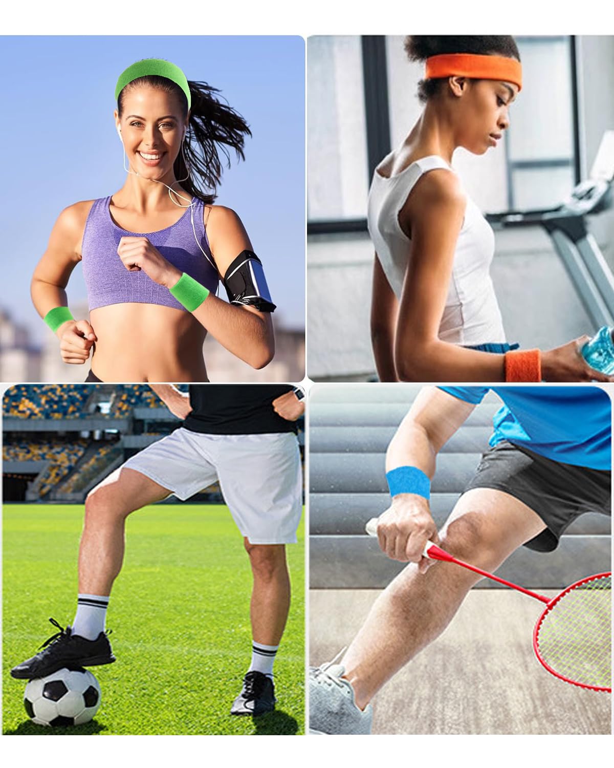 18 Pièces Bandeau Fluo et Serre-Poignets Année 80 90, Accessoires de Sport Rétro pour Fête