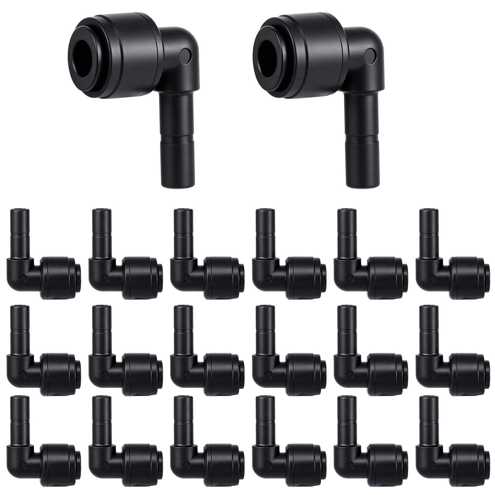 20 sztuk 1/4" złączek kolankowych Push-to-Connect, system nawadniania gadów, szybkozłączki 1/4", złączki do systemu nawadniania gadów do akwarium, wiwarium, systemu nawadniania
