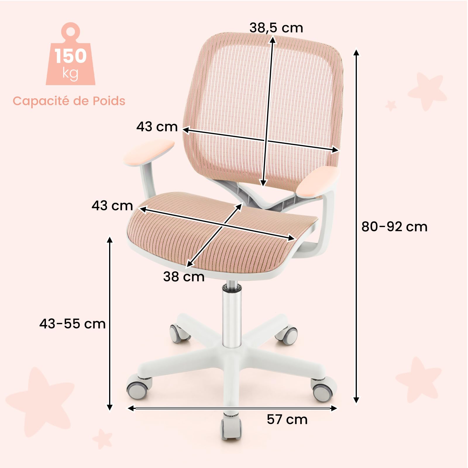 Chaise De Bureau Pour Enfants Avec Hauteur Réglable, Accoudoirs Et Repose Pieds Chaise De Bureau Pivotante Avec Roulettes Gris 98169202 Chaise De Bureau Pour Enfants Avec Hauteur Réglable, Accoudoirs Et Repose Pieds Chaise De Bureau Pivotante Avec Roulettes Gris 98169202