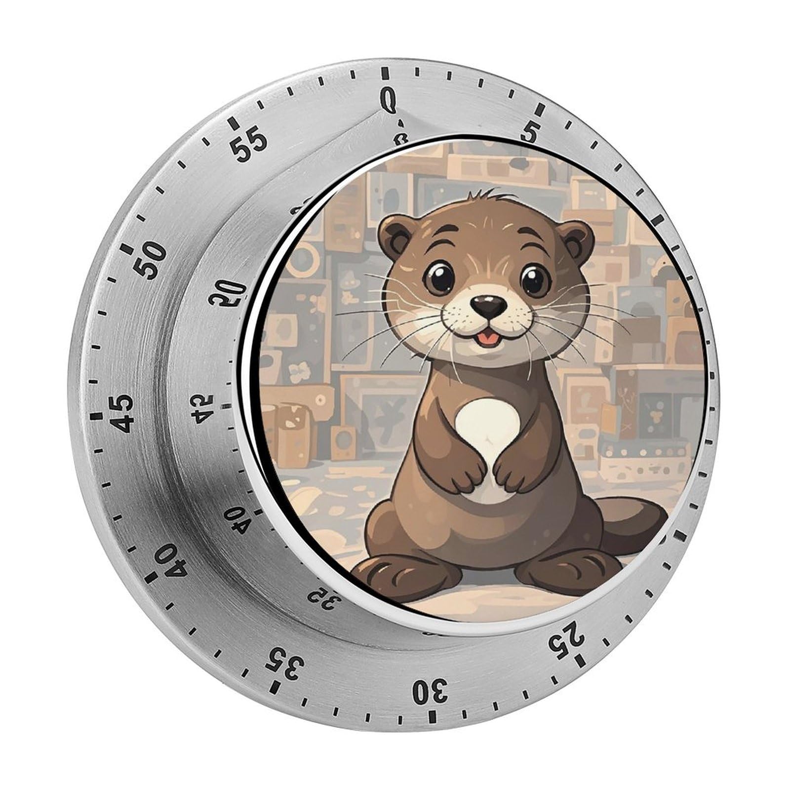Cartoon Cute Otter Printed Waterproof Christmas Timer with Loud Alarm Outdoor Timer for Cooking Exercise Baking