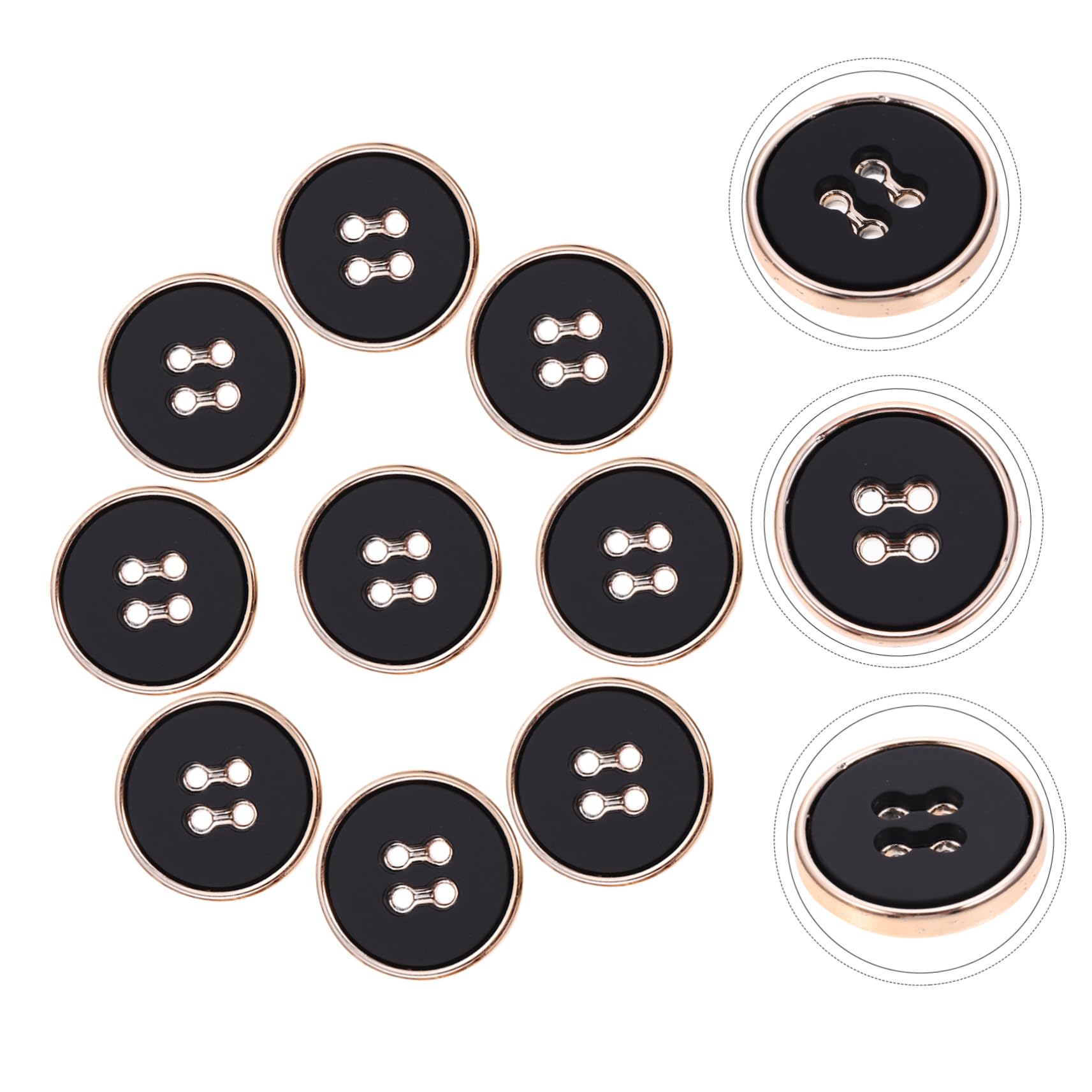 Tofficu 150stücke Goldrand Knöpfe Runde Fasteners Für Windjacken Und Mäntel Elegante Nähknöpfe Aus Robustem Resin Für Damenbekleidung Für Handarbeiten Und Kreative Projekte