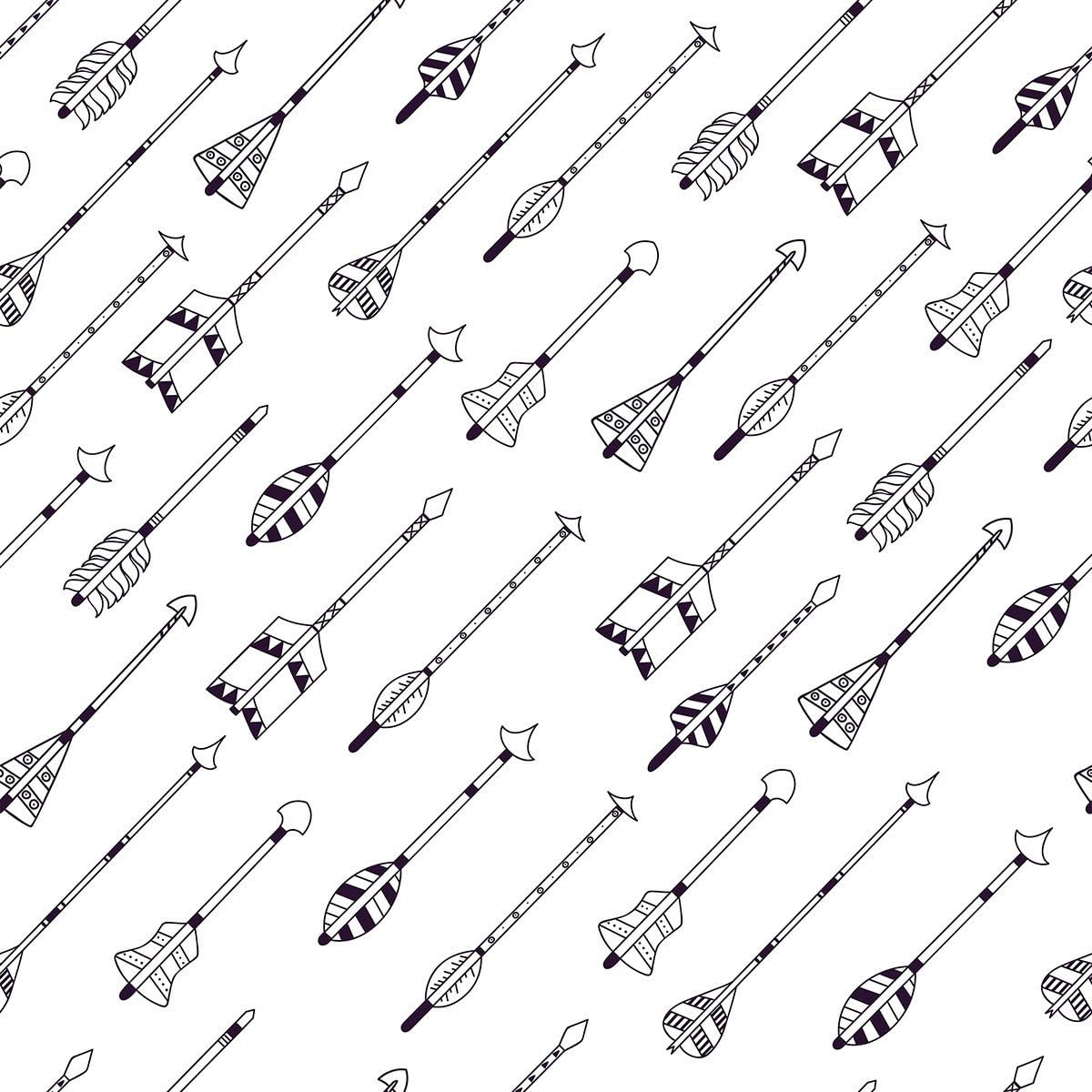Walls By Me Peel and Stick Black and White Arrows Baby Removable Wallpaper 6268-2ft x 4ft (61x122cm)