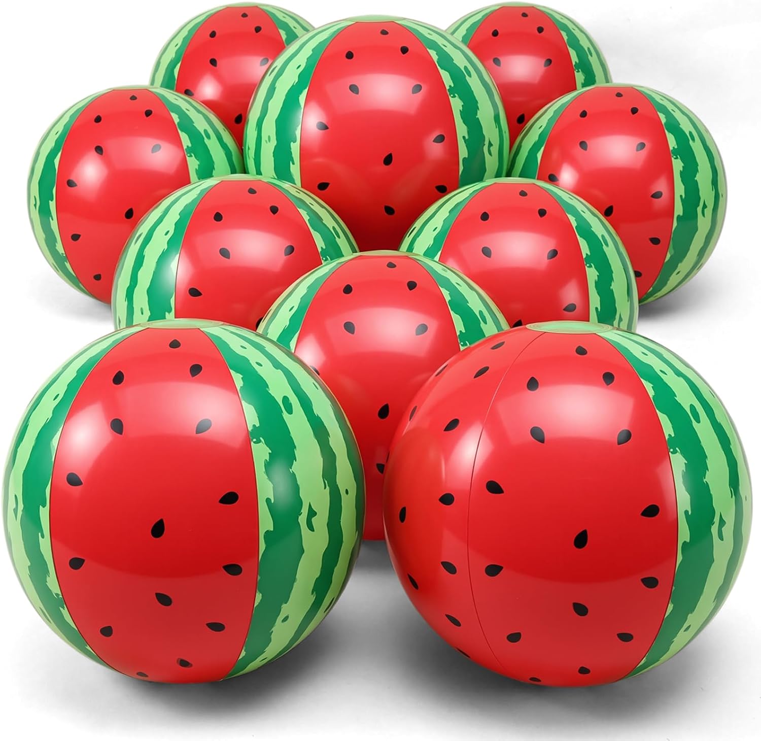12 Pack 12'' Watermelon Beach Balls Bulk Inflatable Beach Ball Swimming Pool Toys for Summer Games Hawaiian Luau Tropical Theme Birthday Party Supplies Favors Decorations