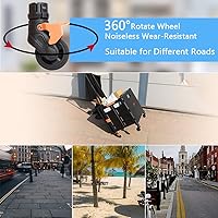 Vista 48 de FELICON SELORSS - Carrito plegable portátil con ruedas para subir escaleras y ruedas giratorias de 360°, mango telescópico, caja de plástico