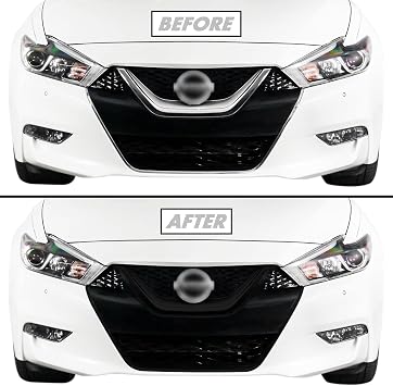 SlickMod Chrome Delete Blackout Vinyl Overlay for 2016-2018 Nissan Maxima Front Grill Trim 1. Full Kit, Matte Black
