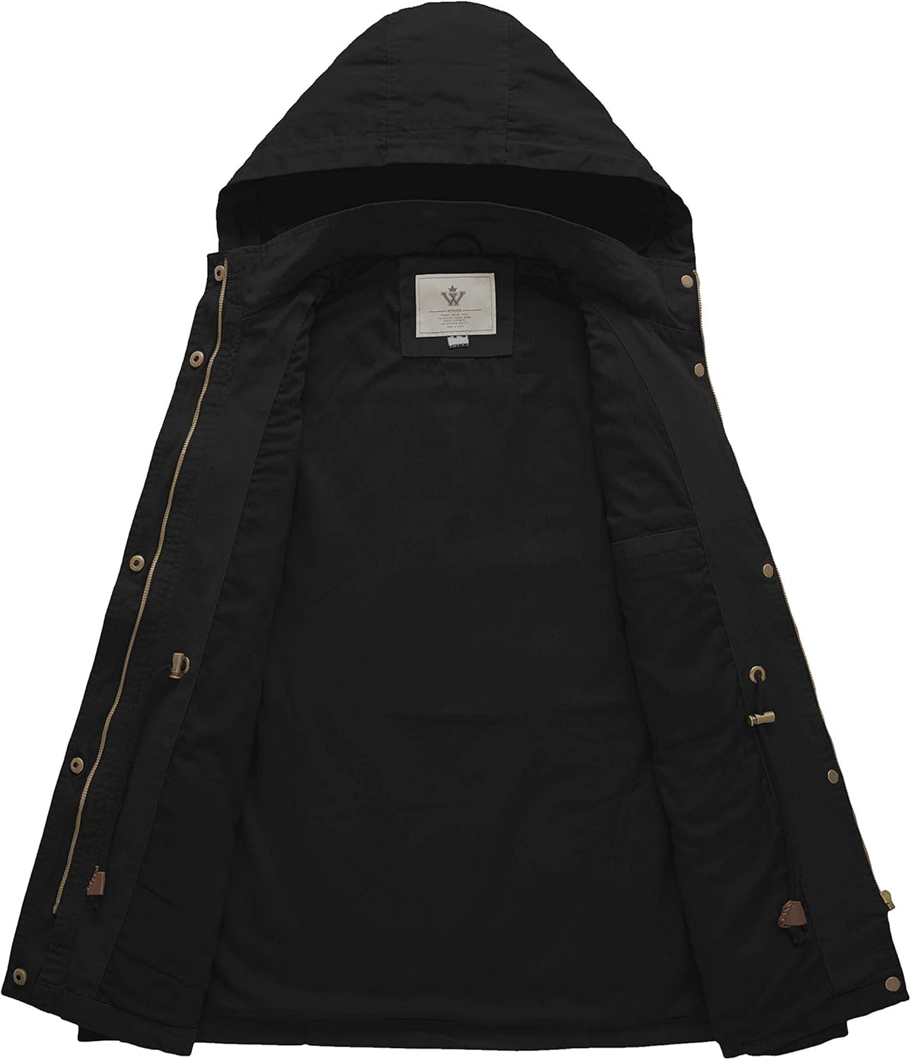 WenVen Women's Cotton Military Jacket Lightweight Casual Anorak Coat with Hood - Image 4