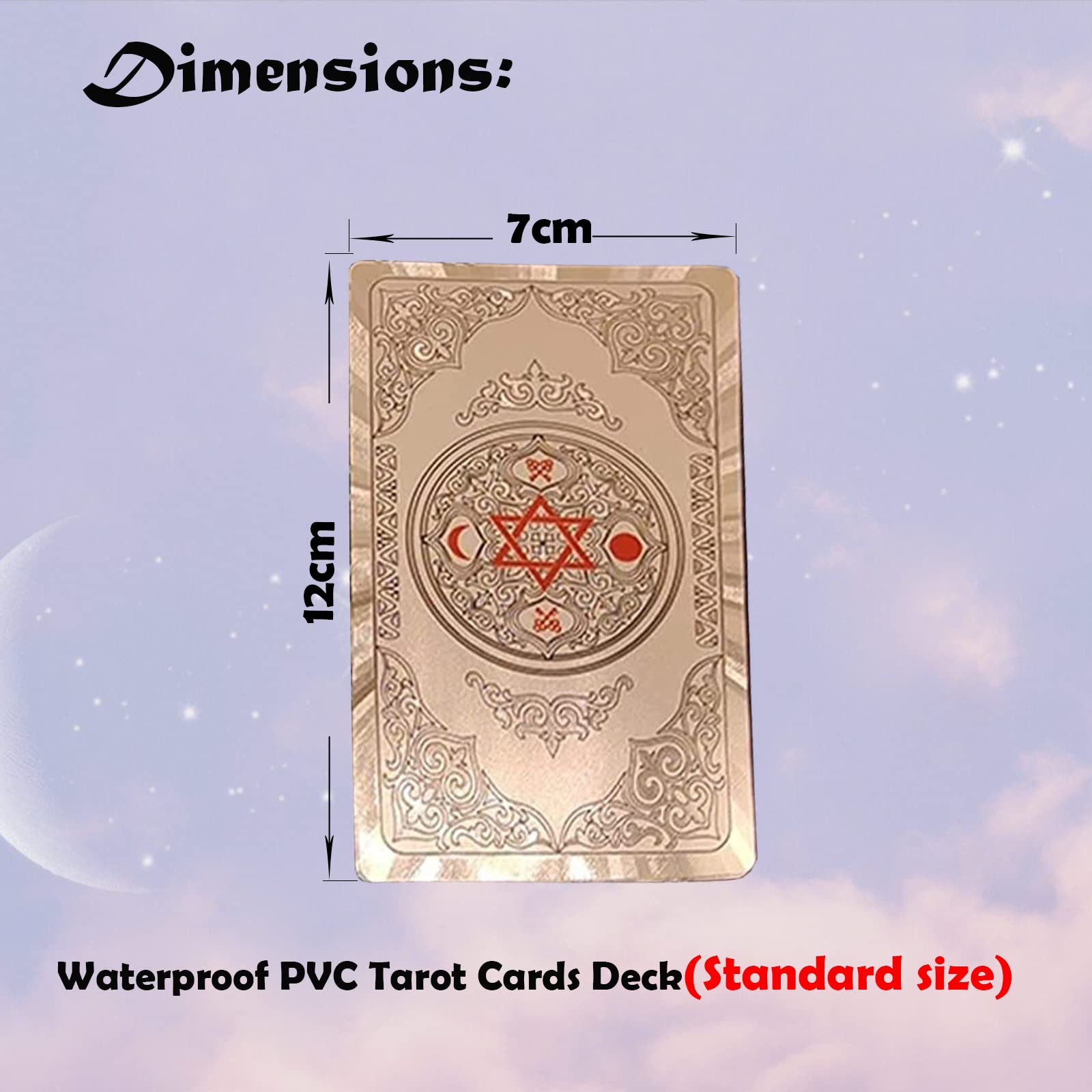 Jeu de cartes de tarot avec guide (français non garanti), cartes de tarot en PVC imperméable, outil de divination pour débutants et lecteurs experts (or rose)
