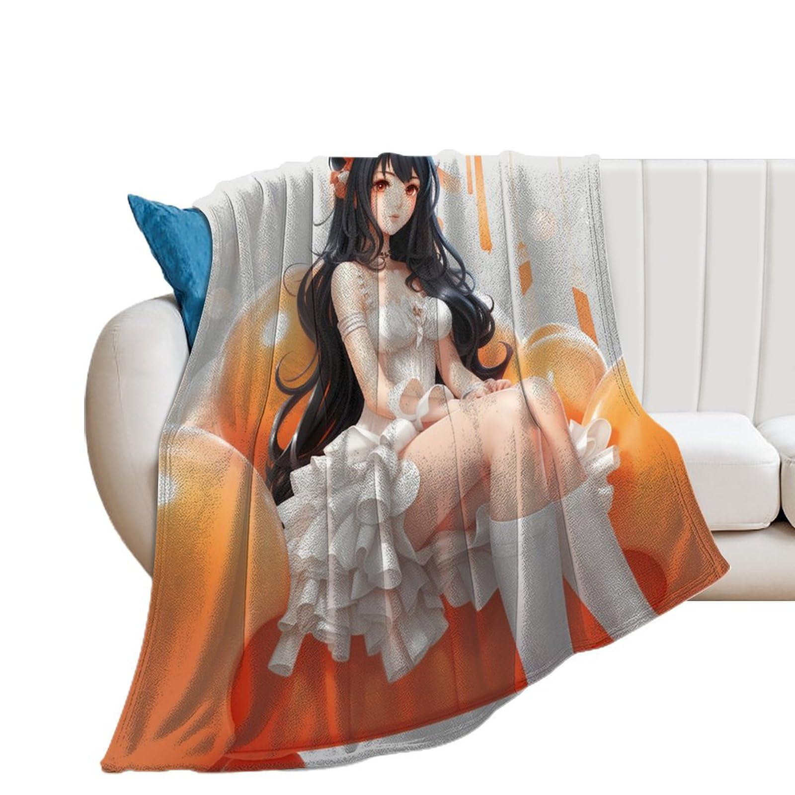 Couverture en flanelle 150x200 cm douce pour canapé et lit