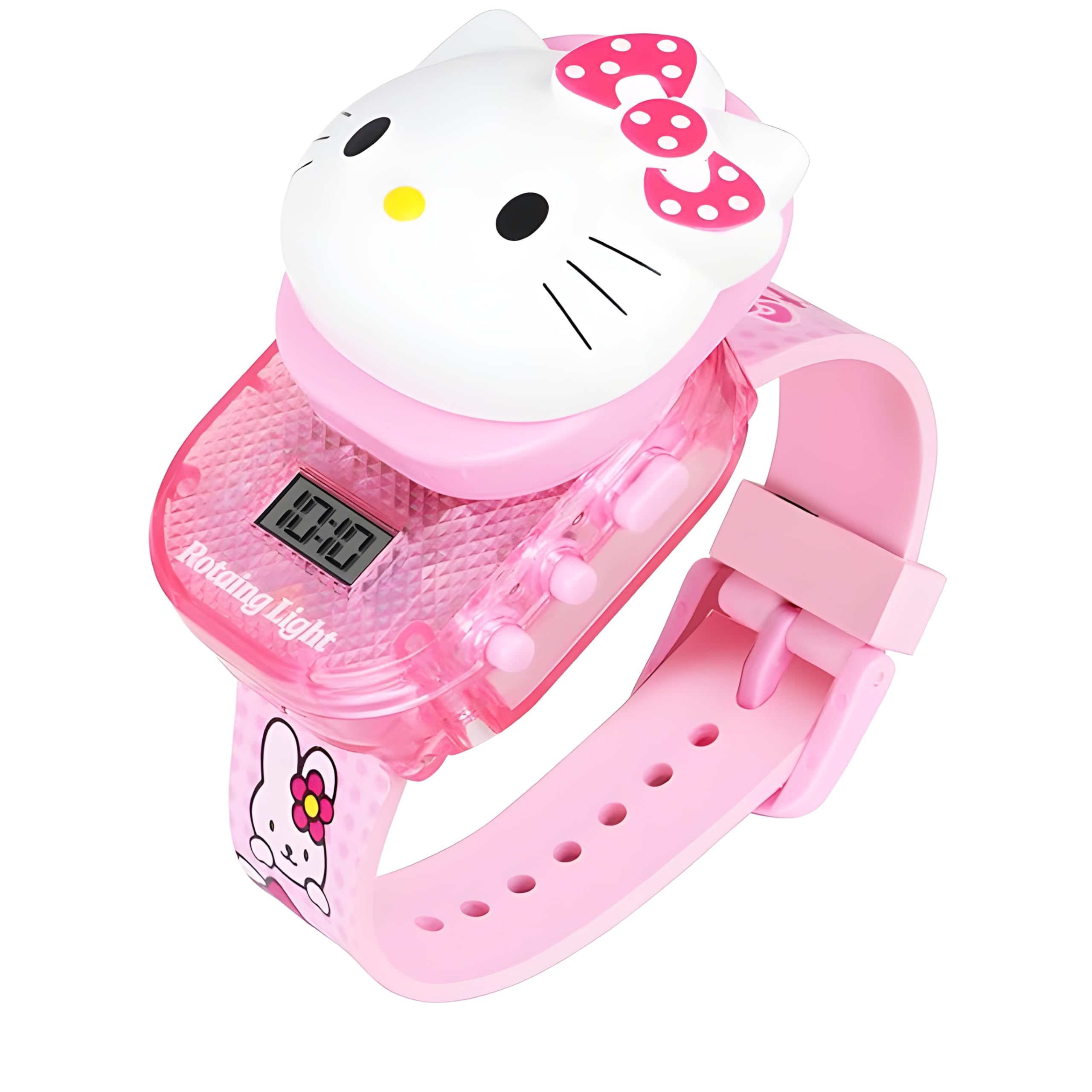 ALNA-TURA Hello Kitty Kids Digital Wrist Watch with Rotating Light and Cute 3D Kitty Face - Pink Stylish Watch for Kids Girls, Rakhi Gifts Watch, Birthday Gifts Watch for Kids Girls (Age 3 to 12) (B0DBGHDBCG) Amazon Price History, Amazon Price Tracker
