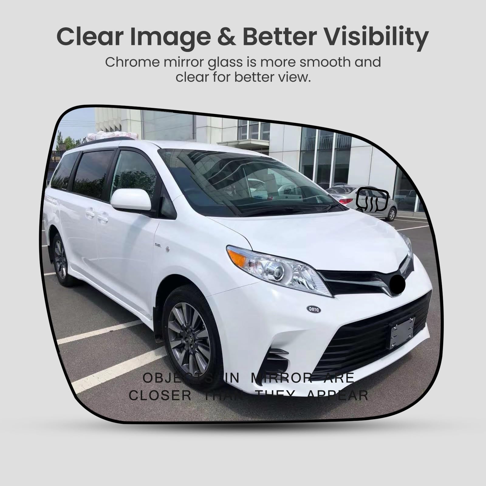Power Heated Passenger Mirror For 2013-2017 Toyota Sienna - Paintable With Blind Spot 3 thumbnail image