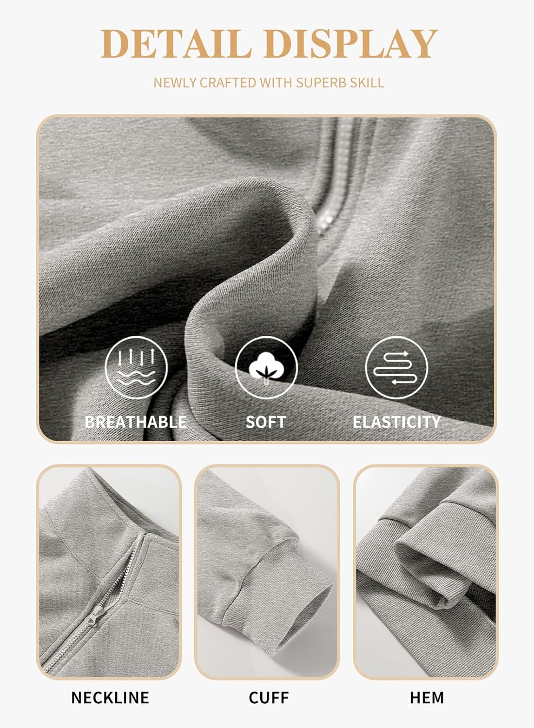 Eytino Plus Size Sweatshirt for Women Half Zip Quarter Zipper Pullover Hoodies Tops(1X-5X) - Image 5