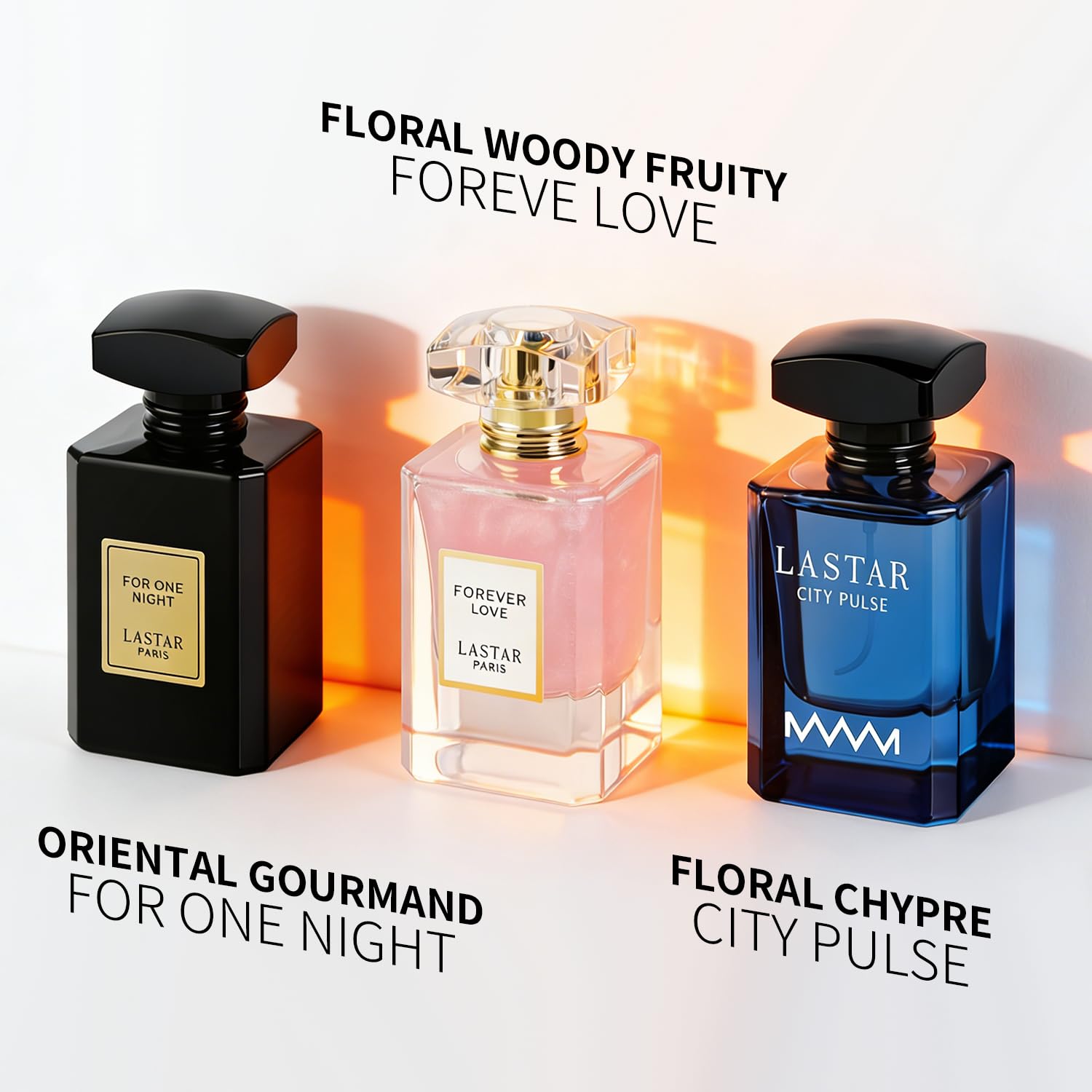 LASTAR Forever Love Profumo a lunga durata, profumo floreale, formato da viaggio, per uomini e donne, 55 ml x 3, perfetto per regali di vacanze, feste, San Valentino, Halloween, Natale