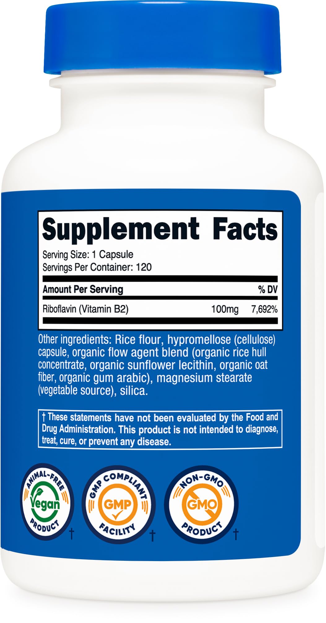 Nutricost Vitamin B2 (Riboflavin) 100mg, 120 Capsules, Gluten Free — Amazon image 5