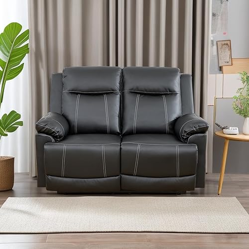 Miniatura 14 de A Ainehome Juego de sofá reclinable de lujo para sala de estar, juego de sofá reclinable de cuero y sillas de dos plazas, juegos de muebles de sala