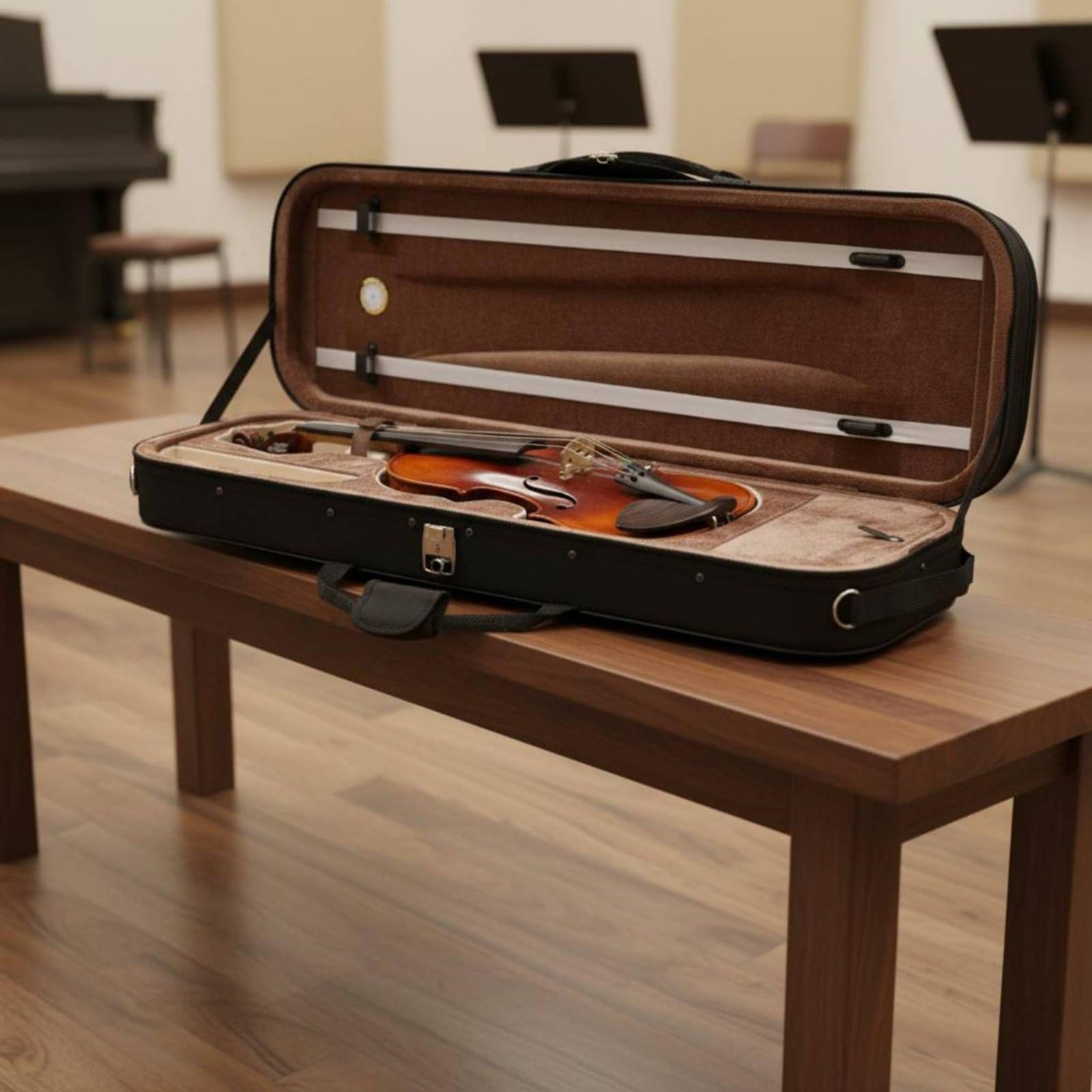 Estuche de Violín Resistente a la Presión Caja de Violín Carcasa Dura para Viaje, 1/2