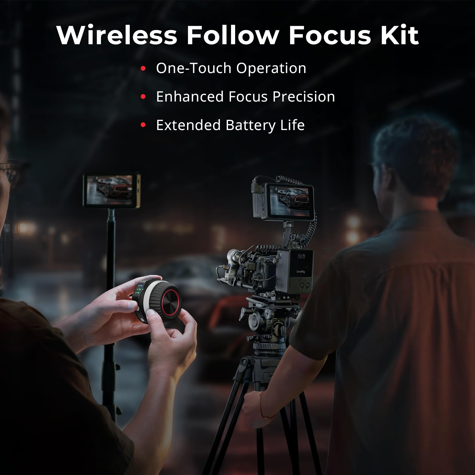 SMALLRIG Wireless Follow Focus Kit (Lite) with Handwheel Controller & Receiver Motor, A/B Stops & 15mm Rod Clamp - Image 2