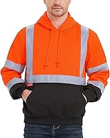 Vista 16 de ProtectX Class 3 High Visibility Safety Sweatshirt for Men, Reflective Hoodie with Large Pocket for Construction & Work