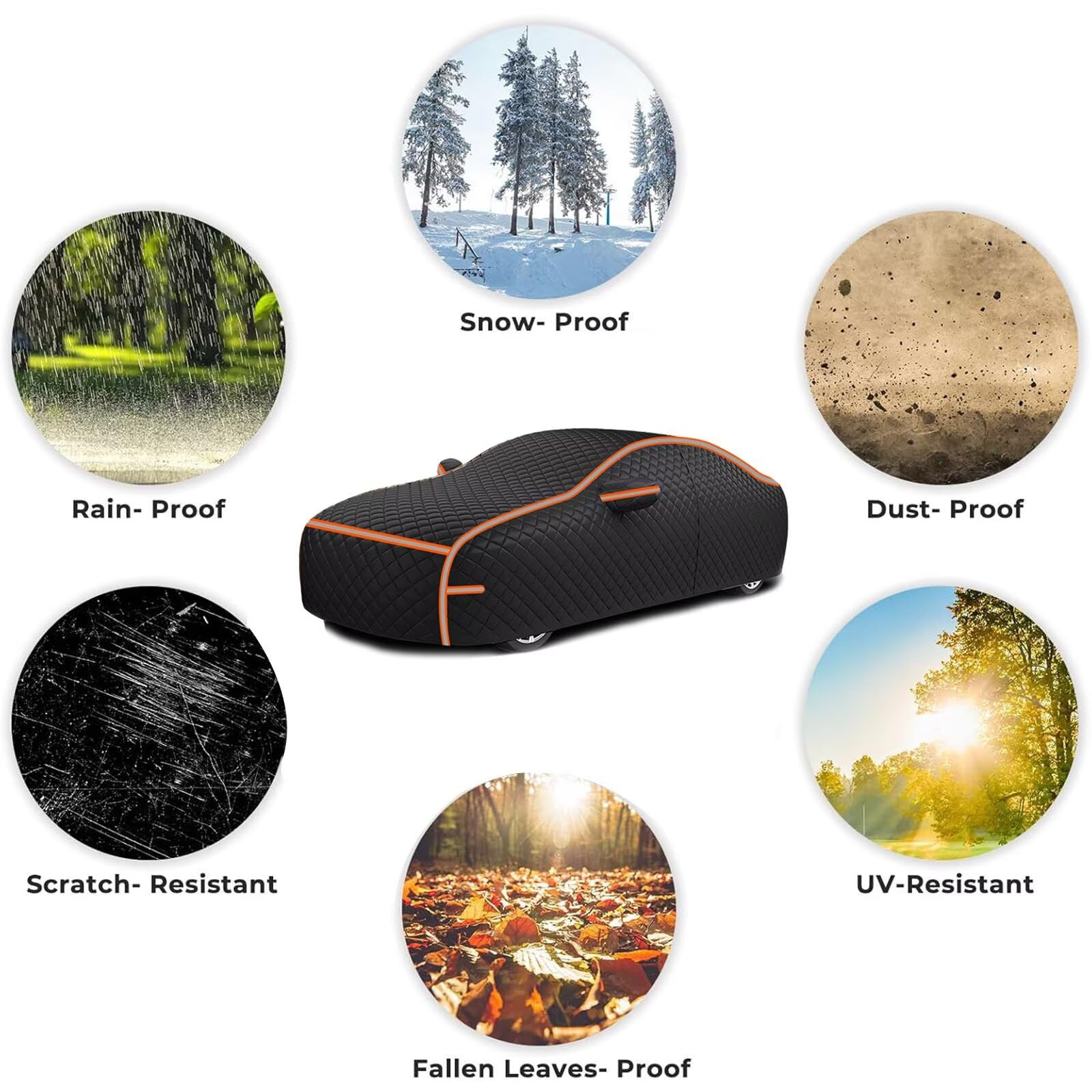 Telo Antigrandine Per Auto Compatibile Con BMW X1 U11 2022-2026,antigrandine,antinevischio,impermeabile,antipolvere,antigelo,anti-UV,antineve(Black Orange)
