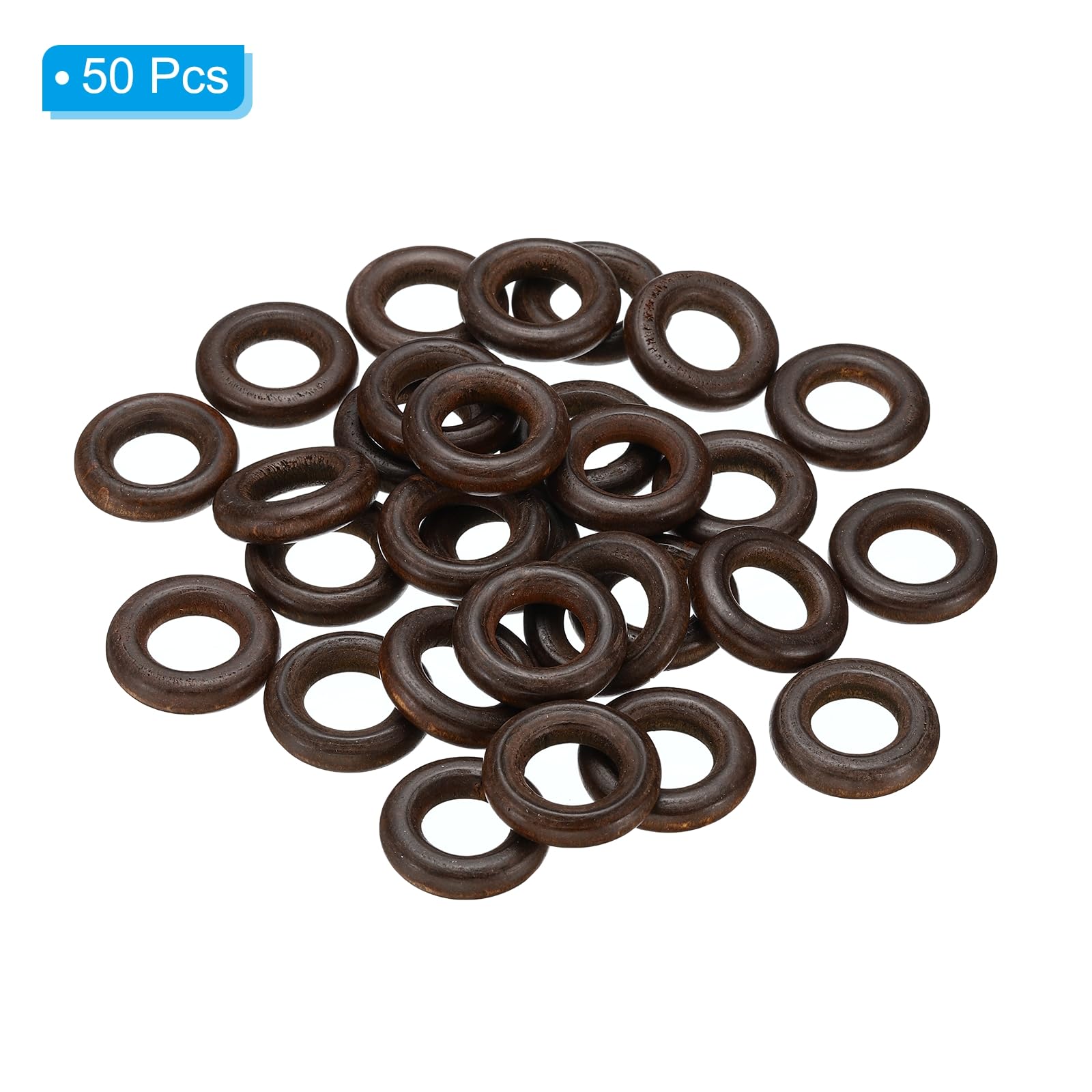 PATIKIL 25mm Natural Wooden Rings - Image 3