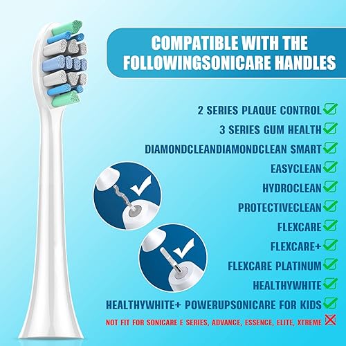 Miniatura 3 de Cabezales de cepillo de dientes de repuesto para Philips Sonicare paquete de 8 cabezales de cepillo eléctrico de repuesto suave compatible con el