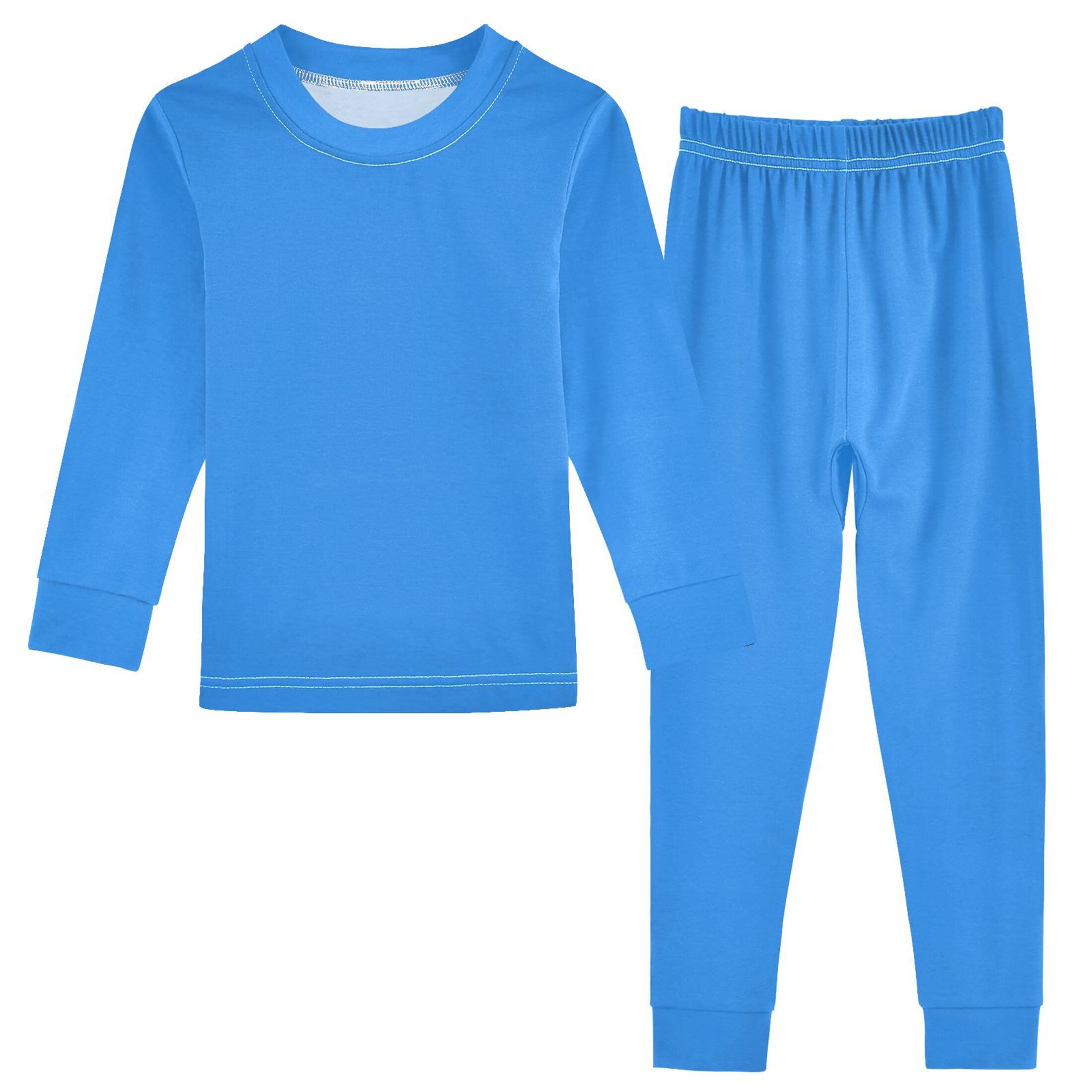 Dodger Blue Long Sleeve Pajamas Set Sleepwear Jammies 2pcs Set Pjs Dodger Blue 01