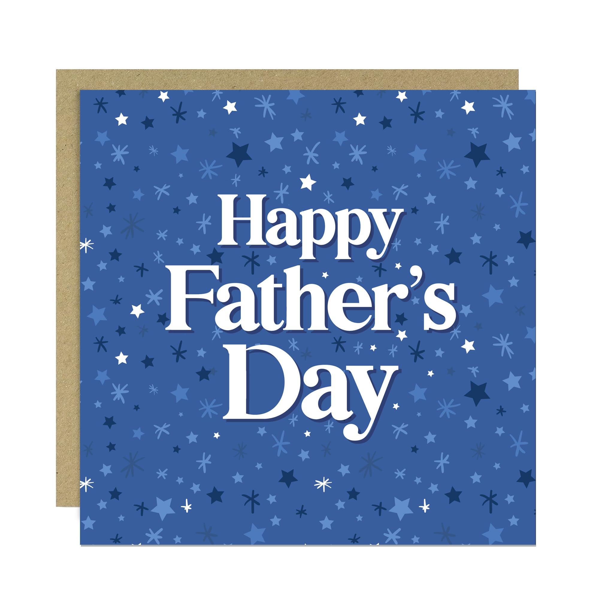 RED OCEAN Happy Father's Day Card for Dad - Fathers Day Greeting Card with Envelope – Blue Star Design Card for Daddy, Stepdad, Grandad or Husband from Son, Daughter & Kids
