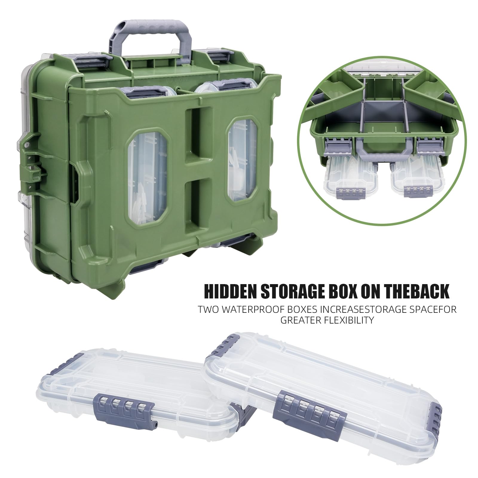 Seaknight Scatola per attrezzatura da pesca impermeabile a 3 livelli, con chiusura sicura, ABS resistente e scomparti regolabili, organizer per la conservazione di attrezzatura per la pesca alla carpa