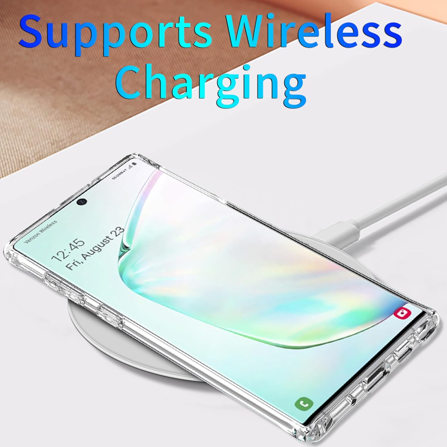 Samsung Galaxy Note 10 Plus Magnetic Clear Case – Military-Grade Drop Protection, Anti-Yellowing Hybrid TPU Cover, Wireless Charging Compatible - Image 5