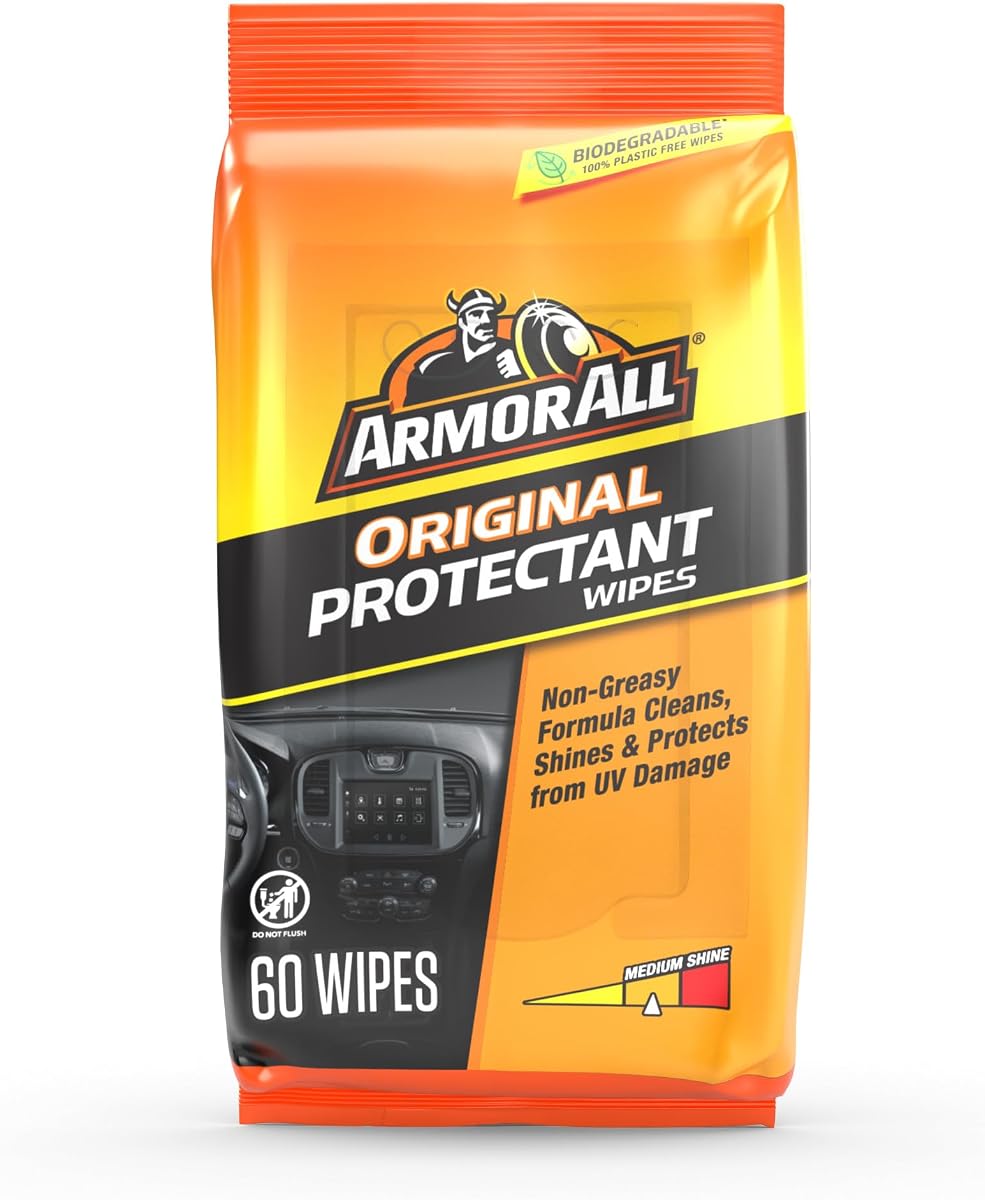 Car Protectant Wipes, Interior Car Wipes with UV Protection Against Cracking and Fading, 60 Wipes
