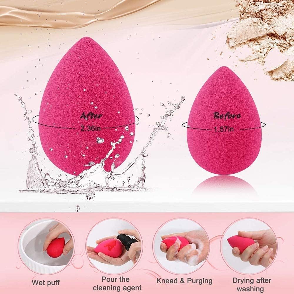 FABify Makeup Sponge Beauty Blender Puff Set of 6 | Non-Latex Reusable Makeup Sponges for Face | Wet & Dry Use | Foundation & Concealer Applicator | Multi-Color (Color May Vary) 4