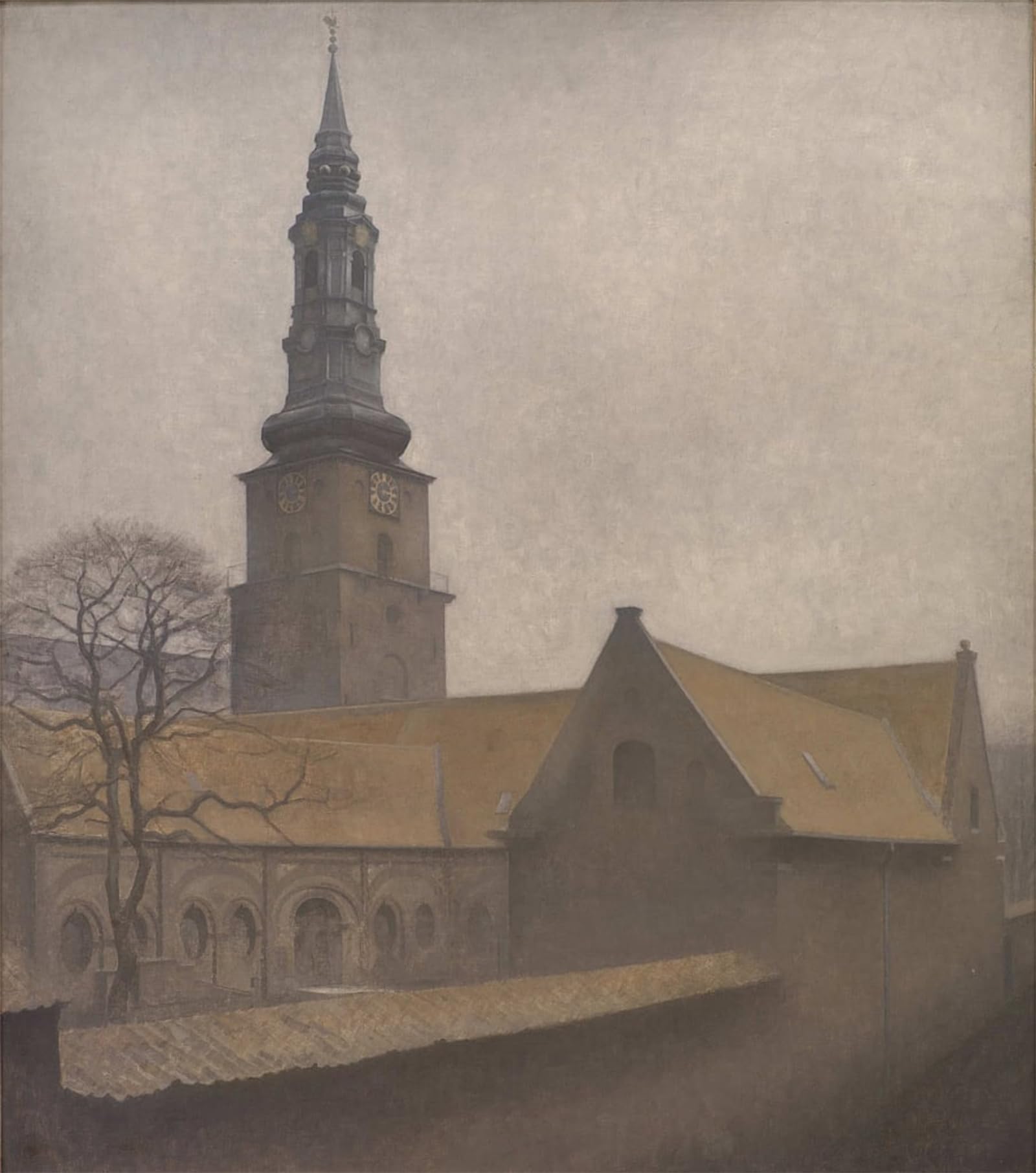 ARTXLXXBN Famous Painting Art Wall Decor Abstract Art Picture Saint Petri Church Copenhagen by Vilhelm Hammershøi Animal Pictures for Home Decor 60x90cm