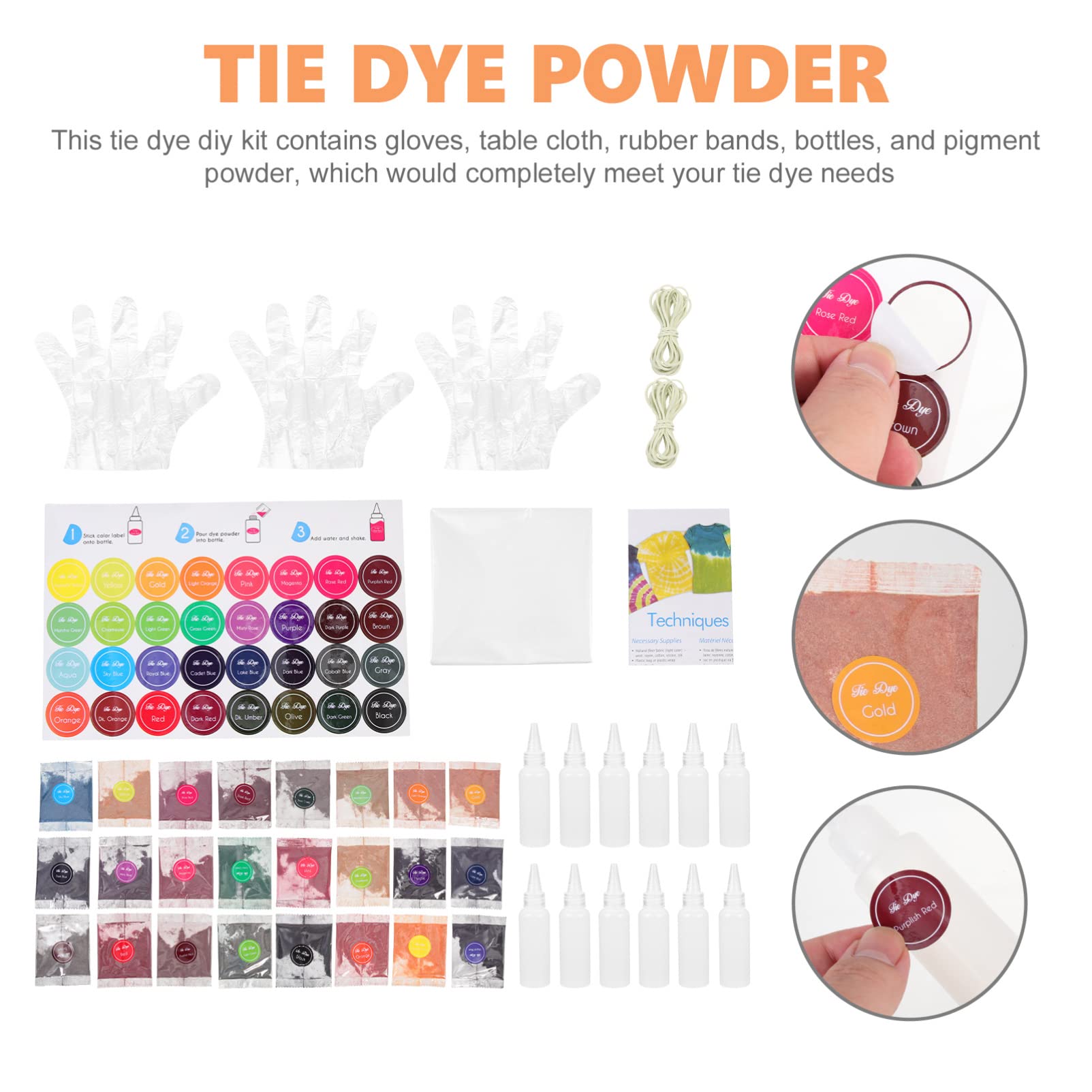 Juego De Polvos De Teñido Colores Kit De Ropa De Teñido Anudado Kit Para Fiestas