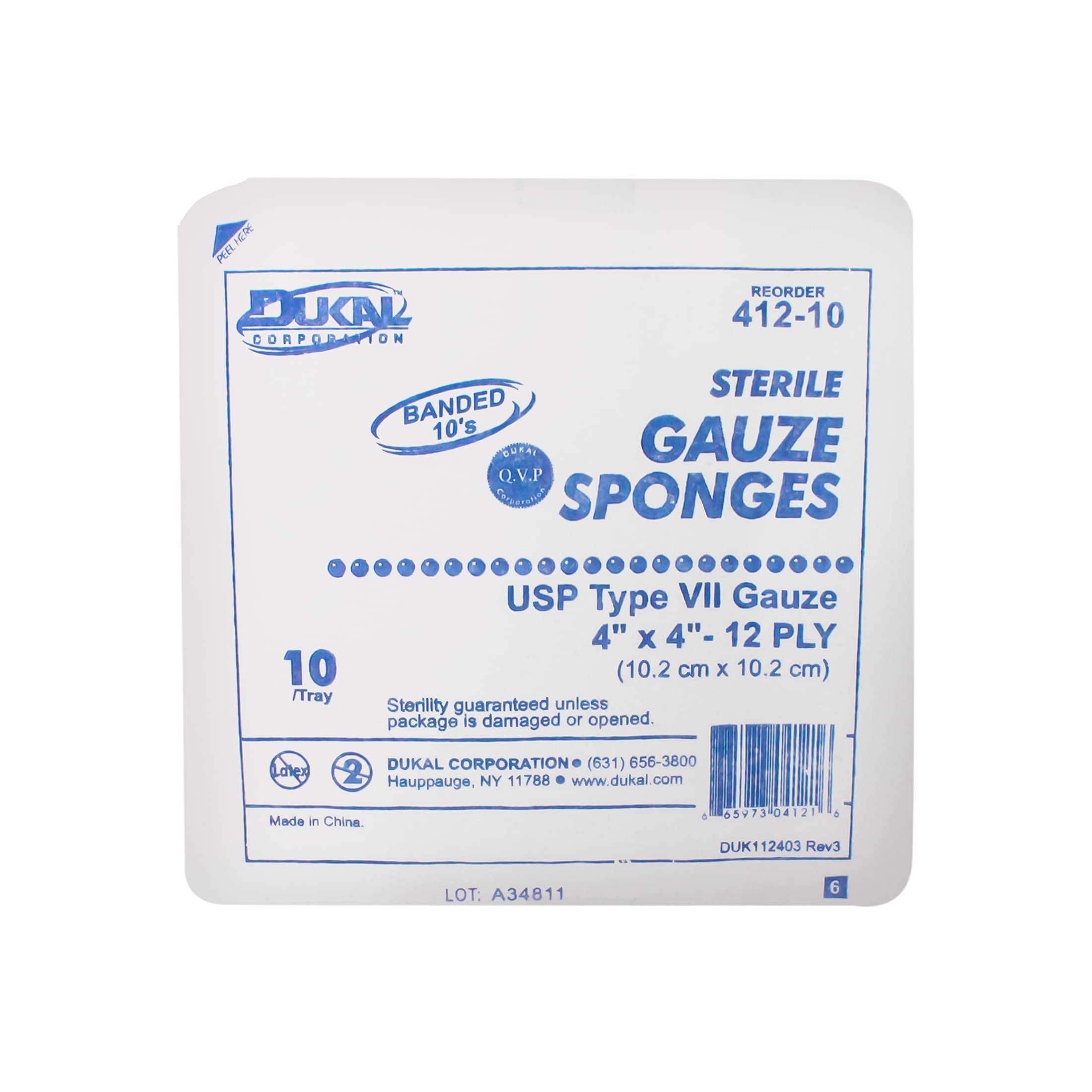 Amazon.com: Dukal - 412-10 Gauze Sponges, Type VII, Sterile, 12