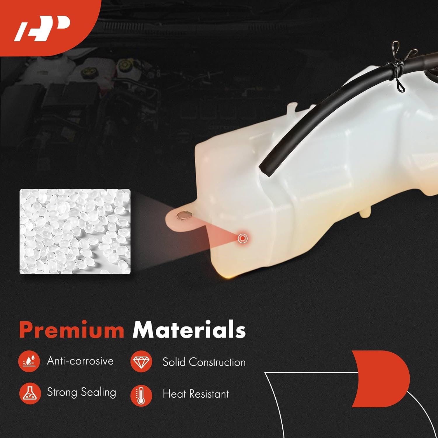 A-Premium Engine Coolant Overflow Recovery Reservoir Tank [with Cap & Hose] Compatible with Toyota Camry 2011-2017, Avalon 2013-2018 & Lexus ES350 2016-2018 - Front Side